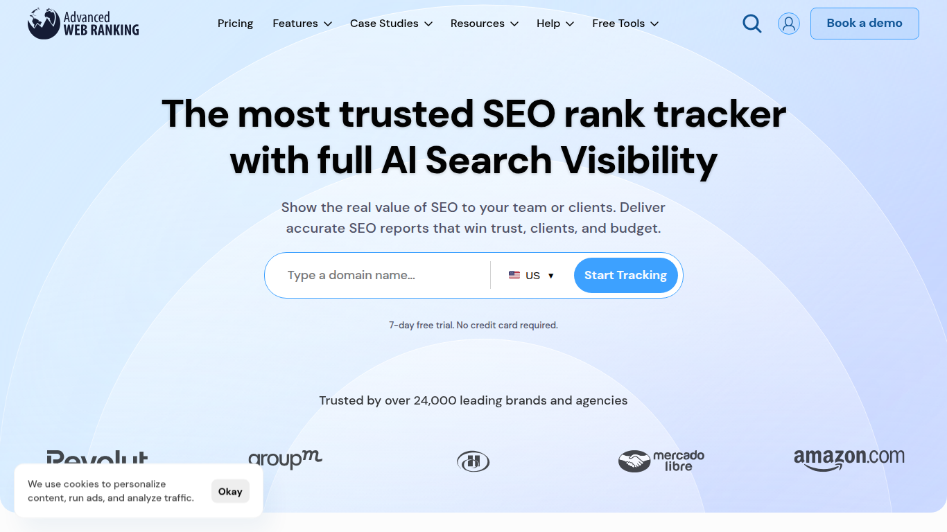 Advanced Web Ranking landing page โ enterprise SEO rank tracker with AI Visibility citation reporting