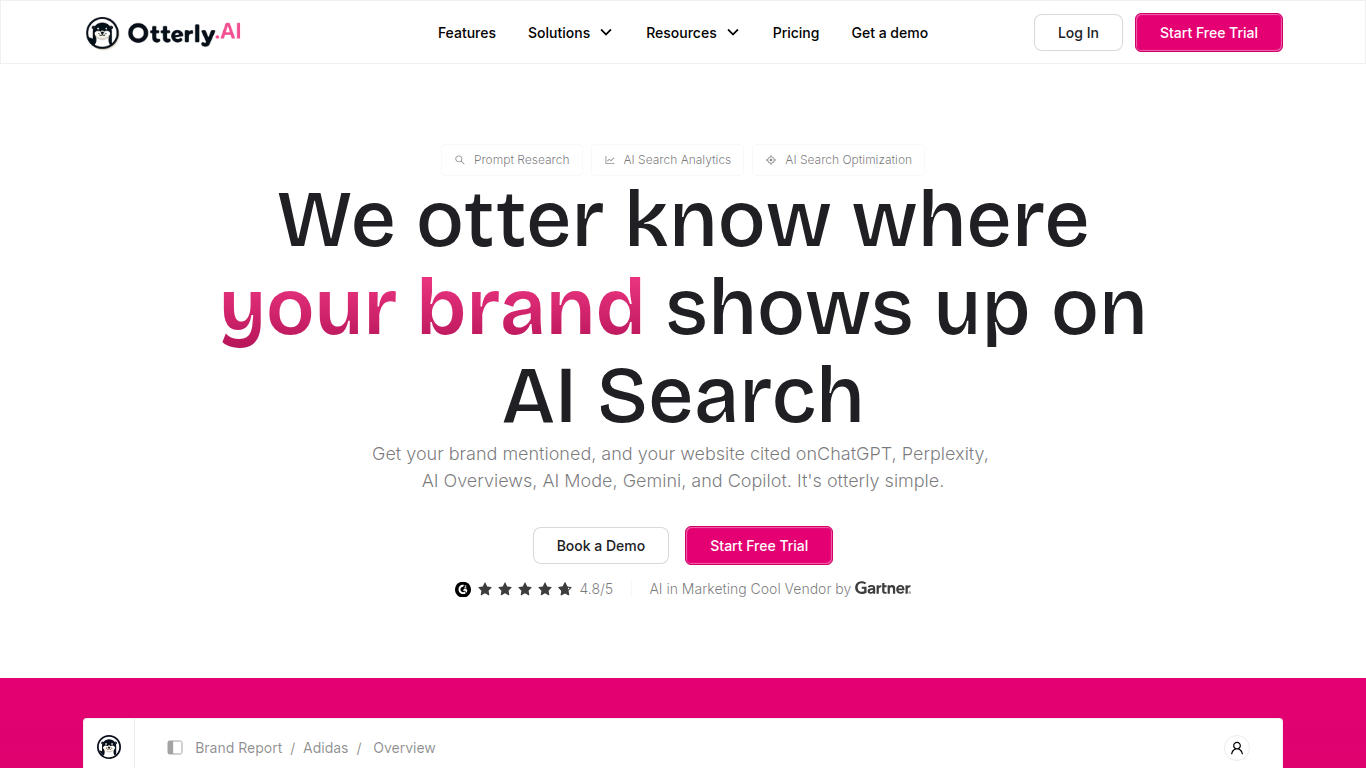 Otterly AI landing page โ affordable self-serve AI visibility tracking